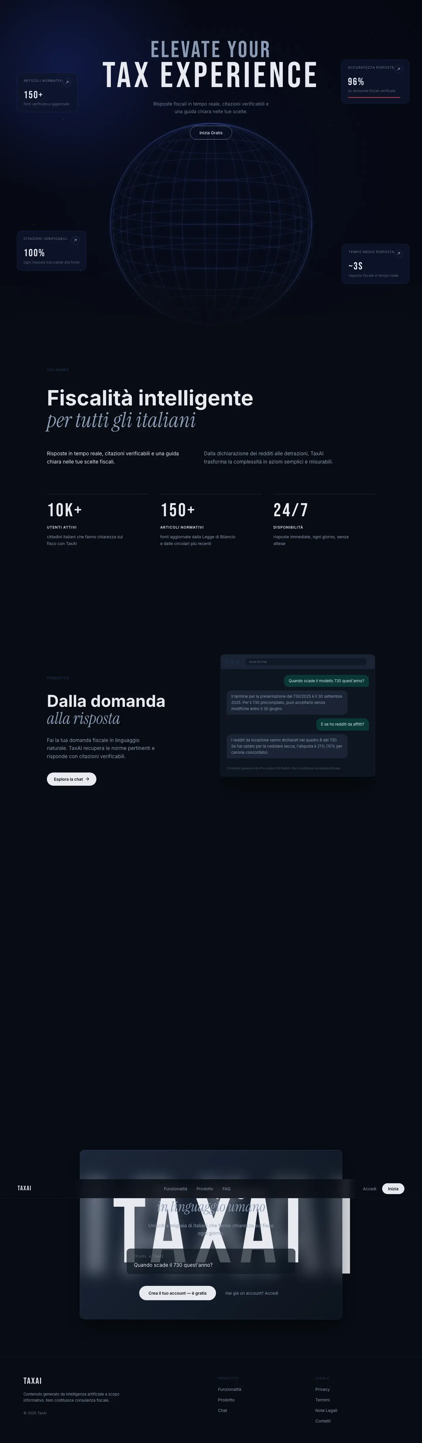 Anteprima del sito AI Startup